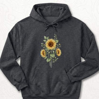 Sunflower Bouquet Hoodie - Dark Heather