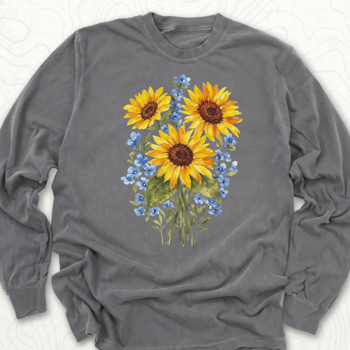 Sunflower Bouquet LS T-shirt - Pepper