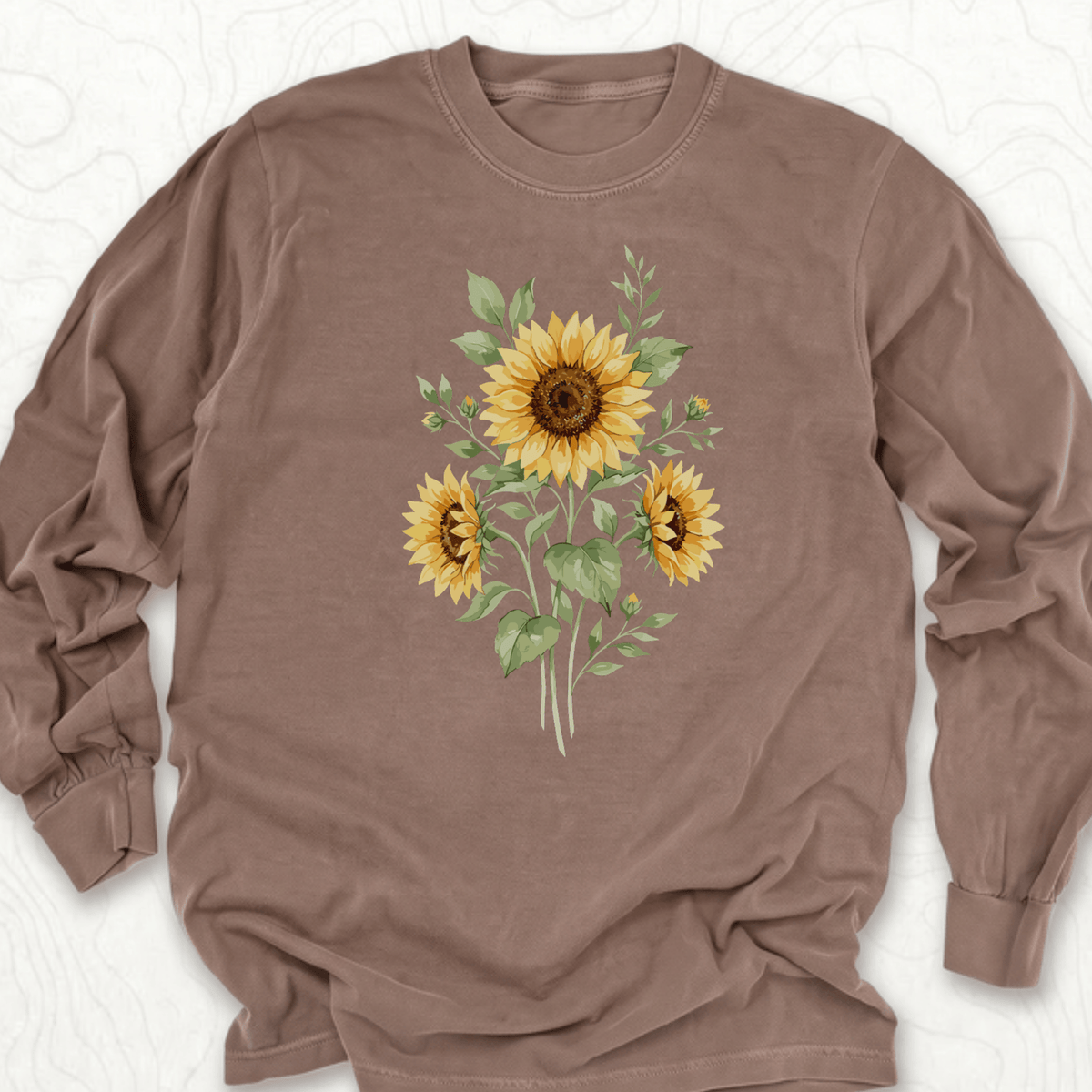 Sunflower Bouquet LS T-shirt - Espresso