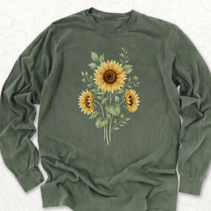 Sunflower Bouquet LS T-shirt - Hemp