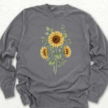 Sunflower Bouquet LS T-shirt - Pepper