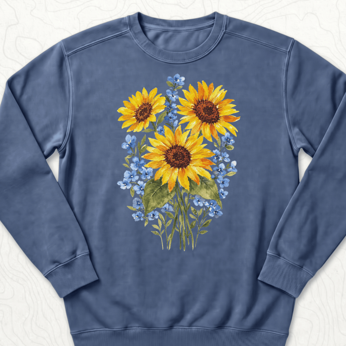 Sunflower Bouquet Sweatshirt - Denim