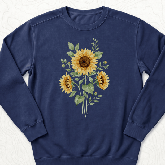 Sunflower Bouquet Sweatshirt - True Navy