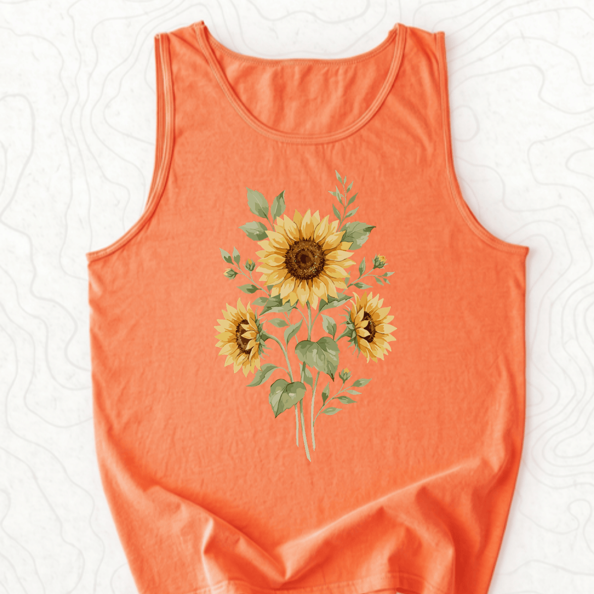Sunflower Bouquet Tank Top - Melon