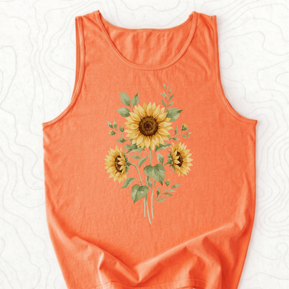 Sunflower Bouquet Tank Top - Melon