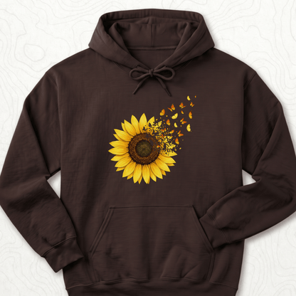 Sunflower Butterflies Hoodie - Dark Chocolate