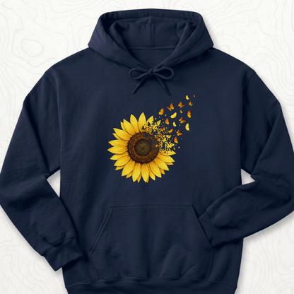 Sunflower Butterflies Hoodie - Navy