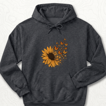 Sunflower Butterflies Hoodie - Dark Heather