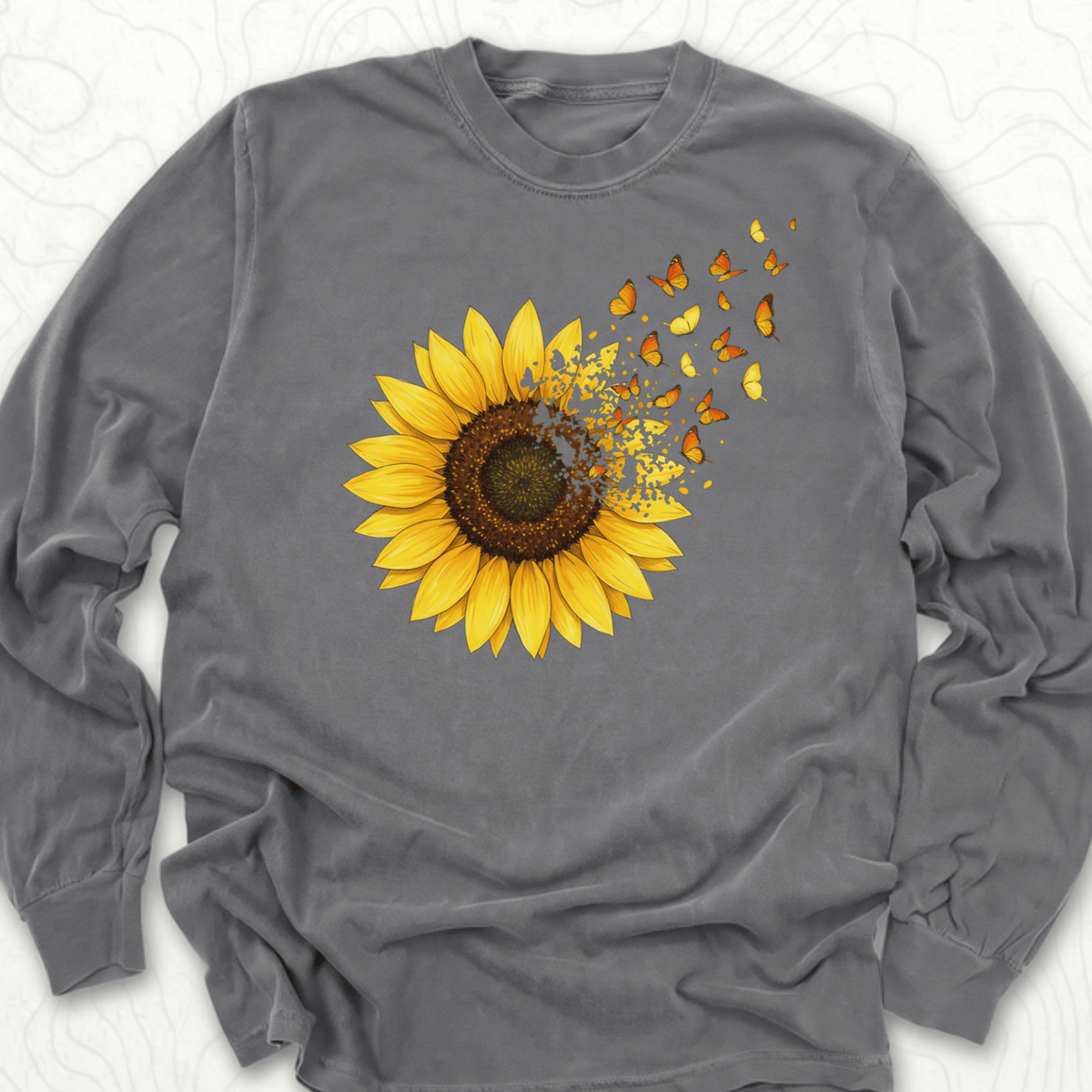 Sunflower Butterflies LS T-shirt - Pepper
