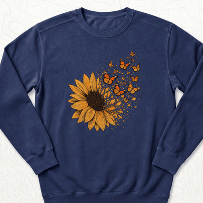 Sunflower Butterflies Sweatshirt - True Navy