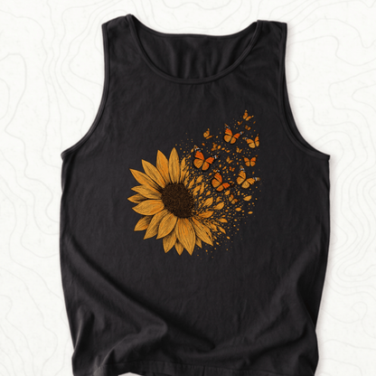 Sunflower Butterflies Tank Top - Black