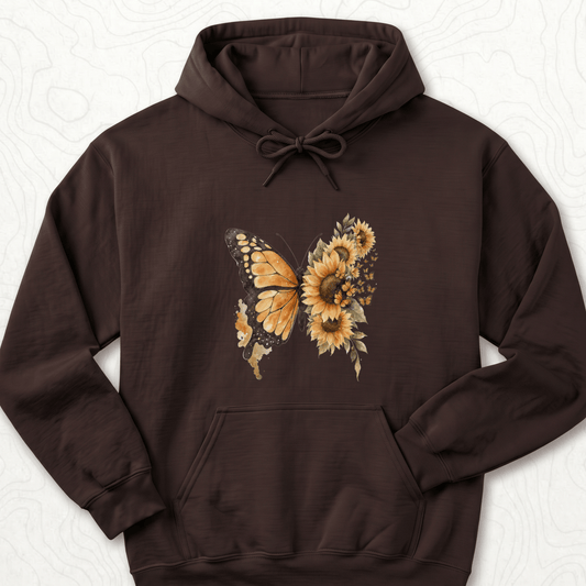 Sunflower Butterfly Hoodie - Dark Chocolate