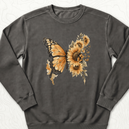 Sunflower Butterfly Sweatshirt - Pepper