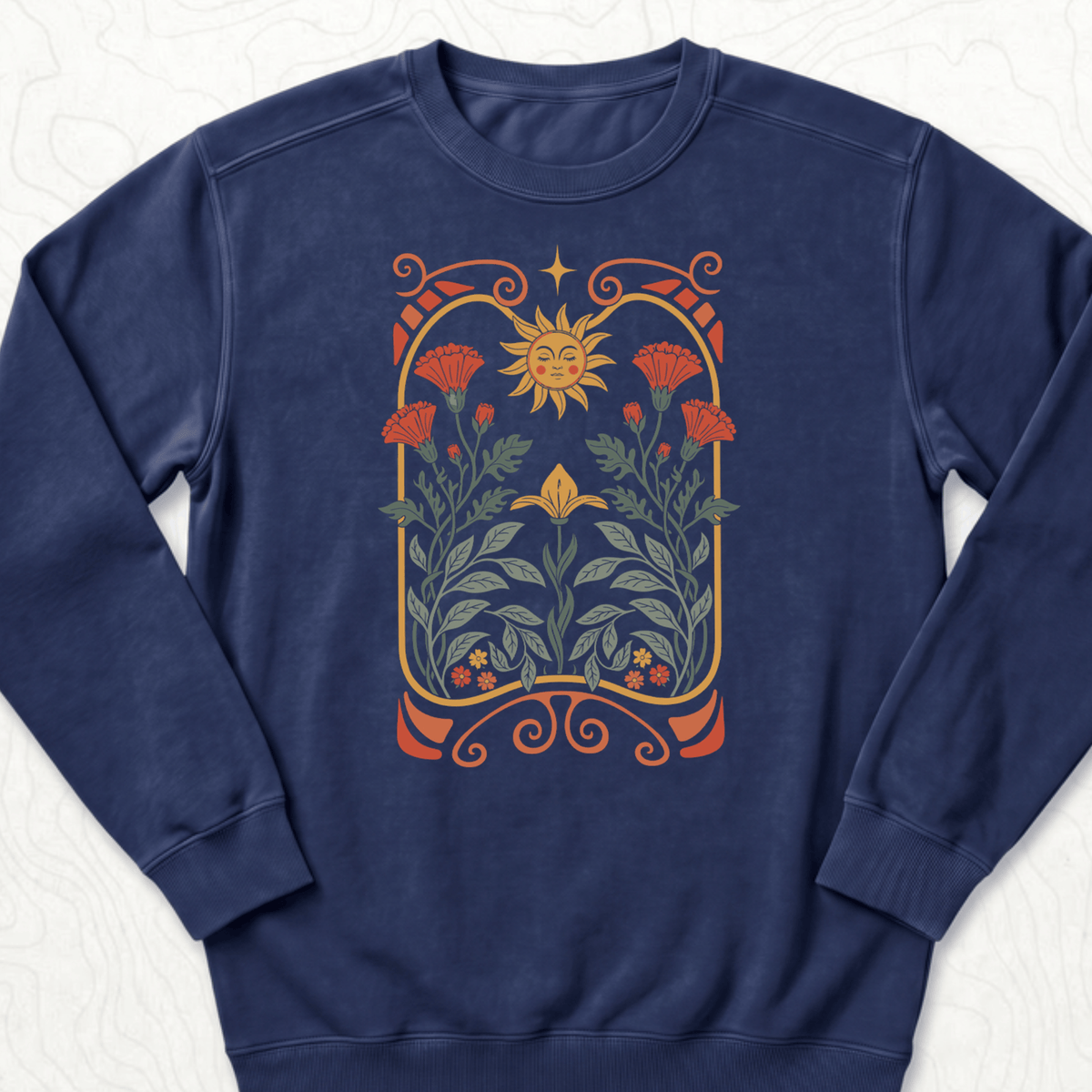 Sunflower Floral Sweatshirt - True Navy