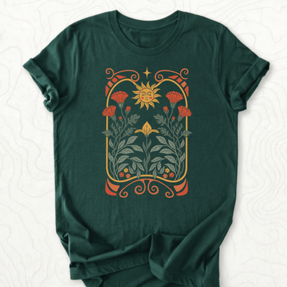 Sunflower Floral Tee - Forest