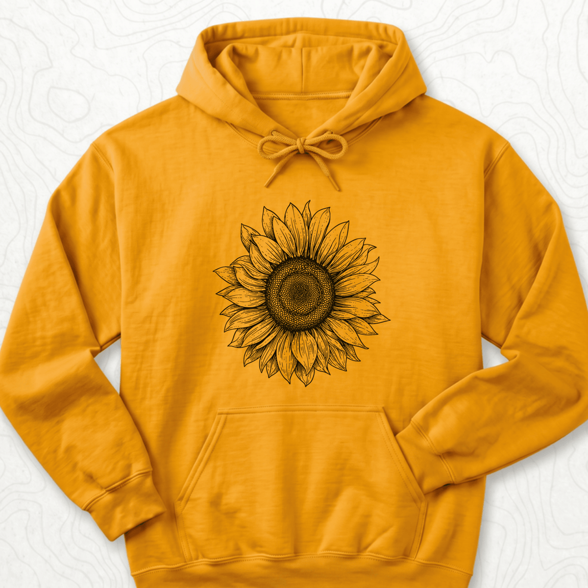 Sunflower Sketch Hoodie - Gold