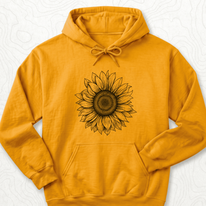 Sunflower Sketch Hoodie - Gold