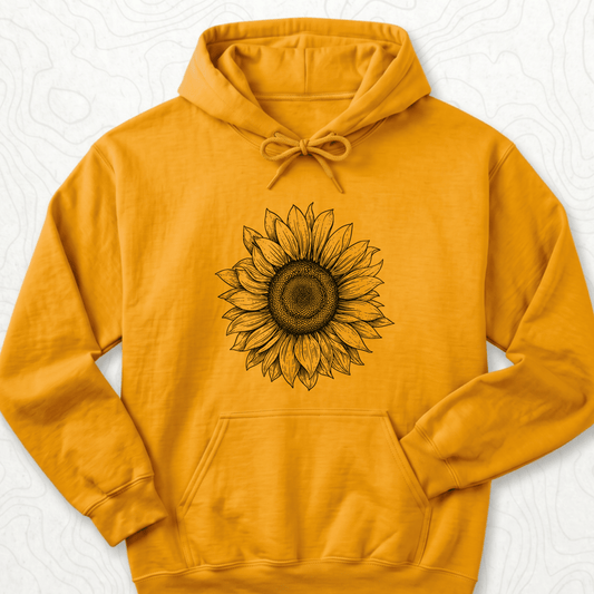 Sunflower Sketch Hoodie - Gold