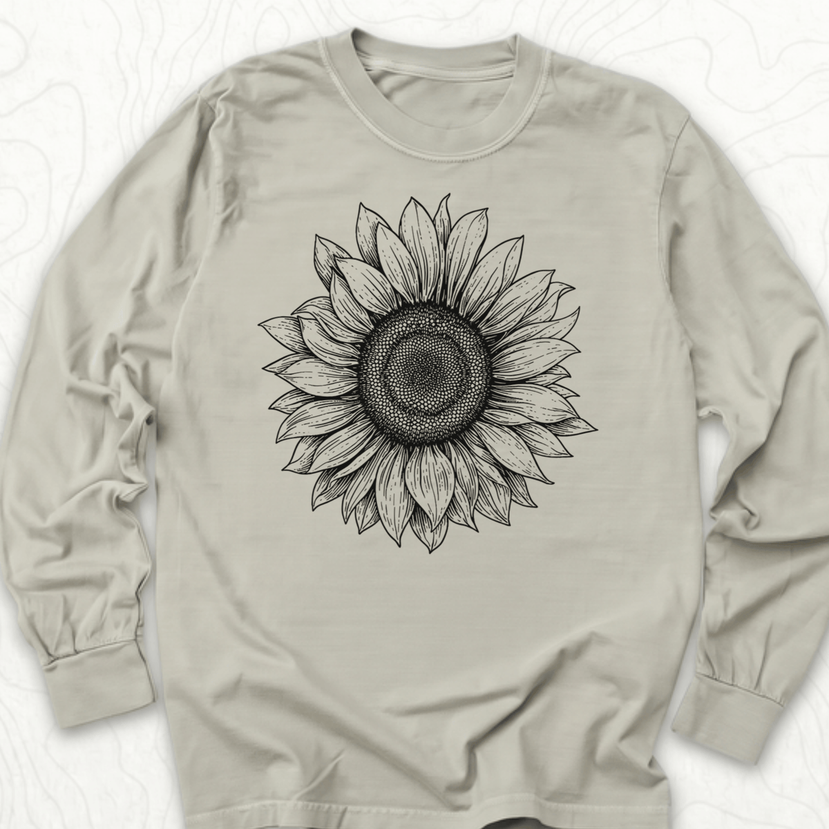 Sunflower Sketch LS T-shirt - Sandstone