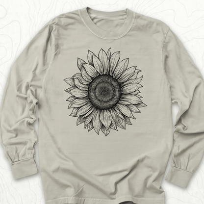 Sunflower Sketch LS T-shirt - Sandstone