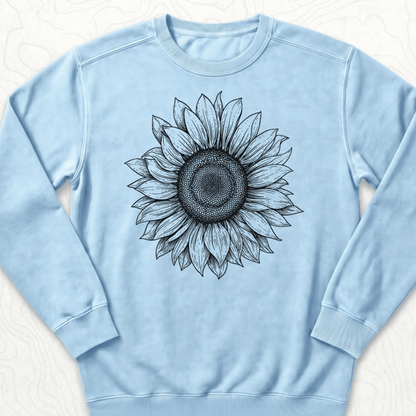 Sunflower Sketch Sweatshirt - Chambray