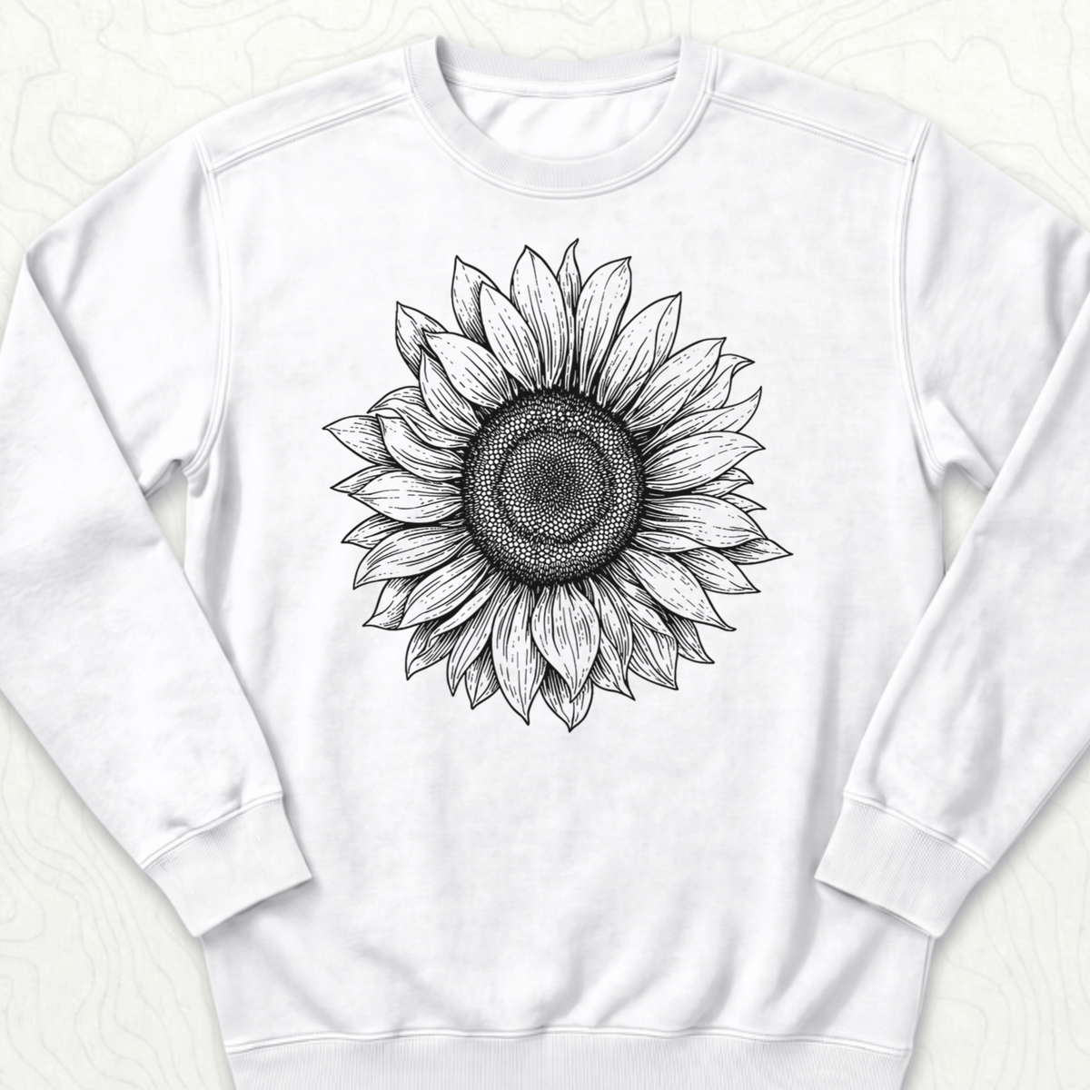 Sunflower Sketch Sweatshirt - White