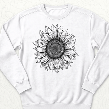 Sunflower Sketch Sweatshirt - White