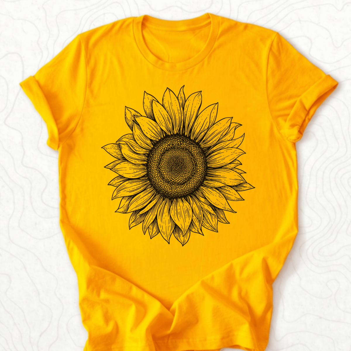 Sunflower Sketch Tee - Gold