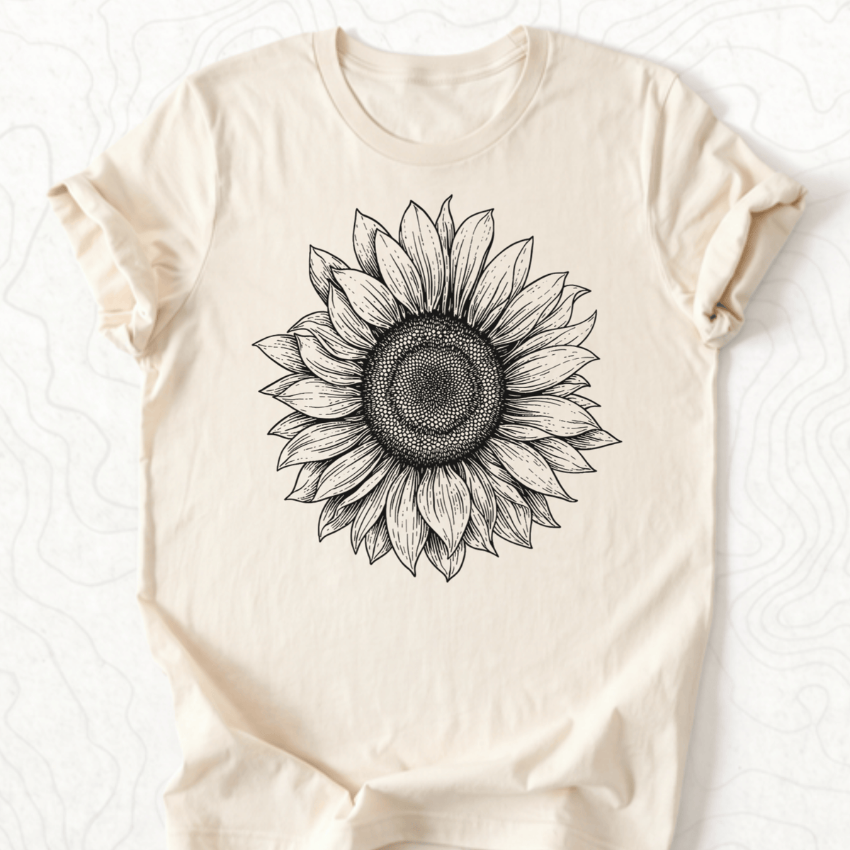Sunflower Sketch Tee - Natural