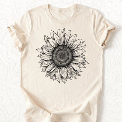 Sunflower Sketch Tee - Natural