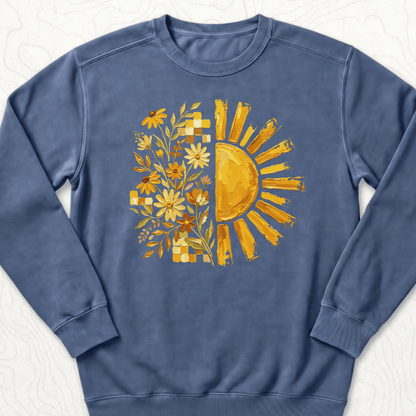 Sunflower Sunshine Sweatshirt - Denim