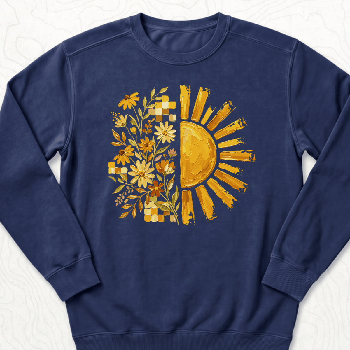 Sunflower Sunshine Sweatshirt - True Navy