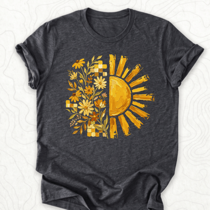 Sunflower Sunshine Tee - Dark Grey Heather