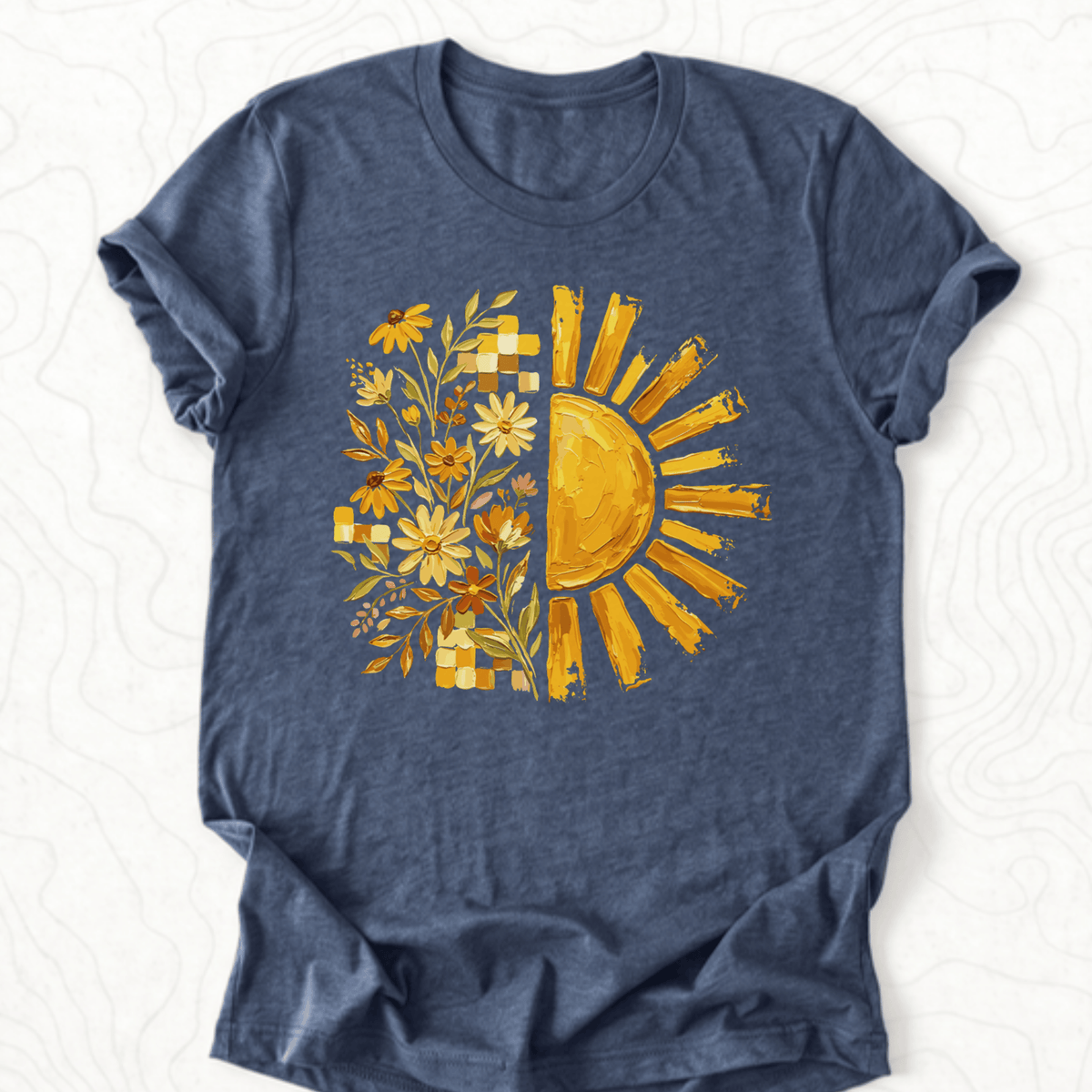 Sunflower Sunshine Tee - Heather Navy