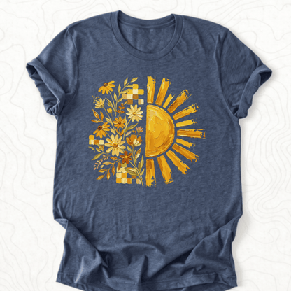 Sunflower Sunshine Tee - Heather Navy