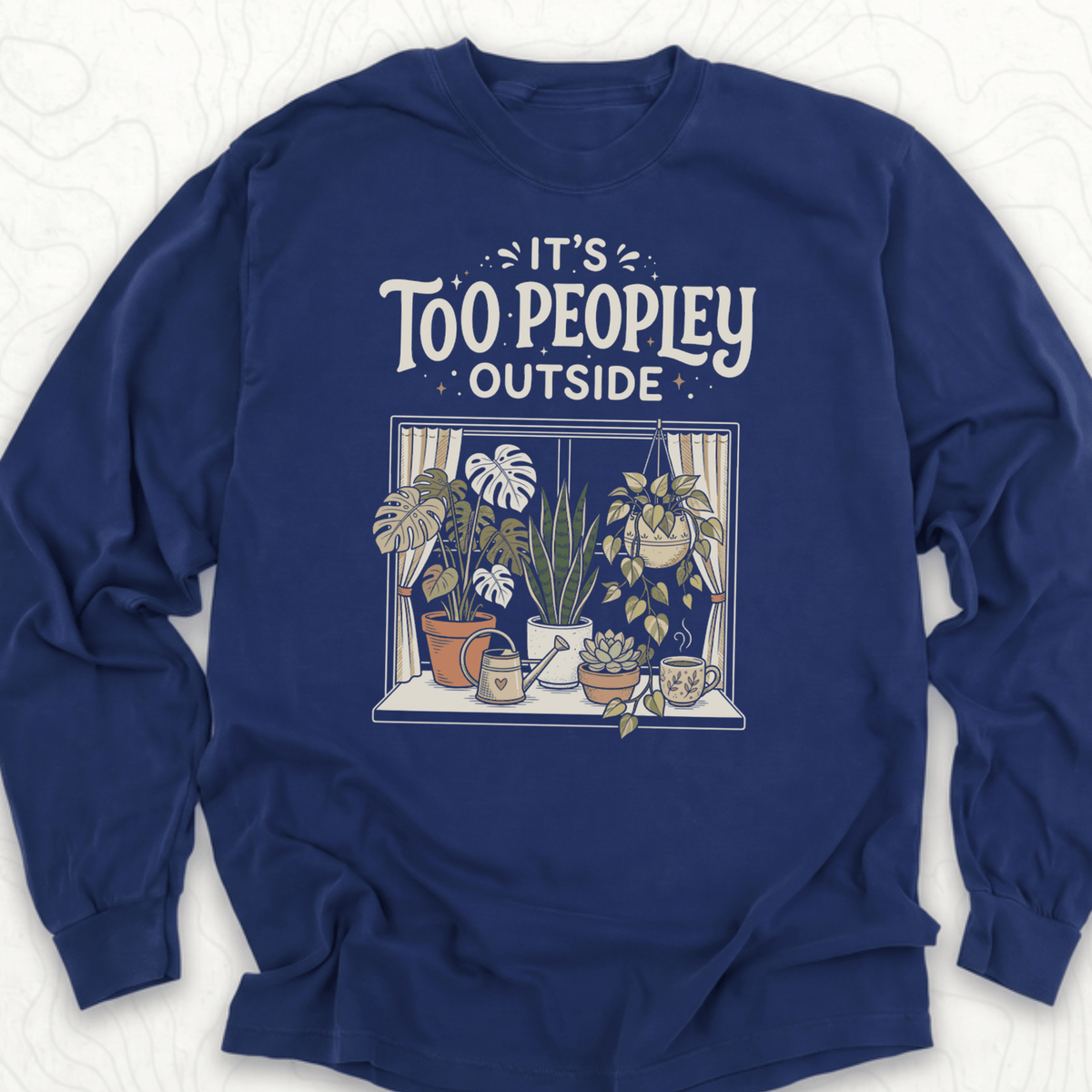 Too Peopley Outside LS T-shirt - True Navy