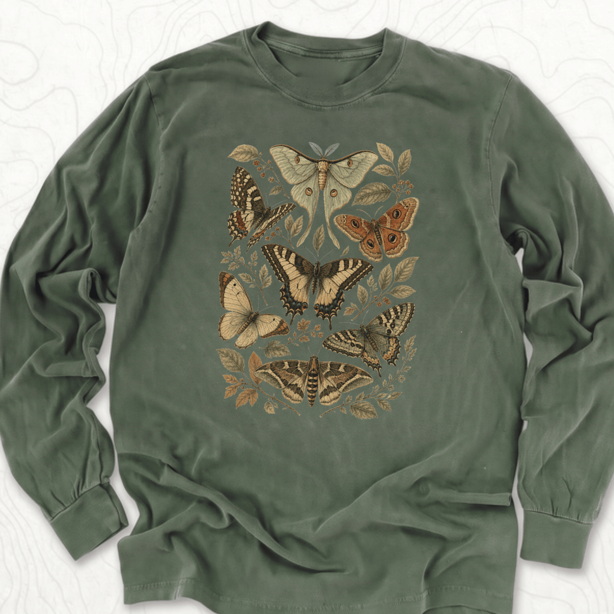 Vintage Butterflies LS T-shirt - Hemp