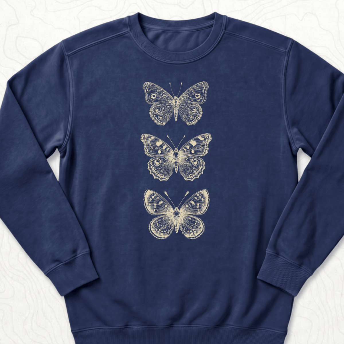 Vintage Butterflies Sweatshirt - True Navy