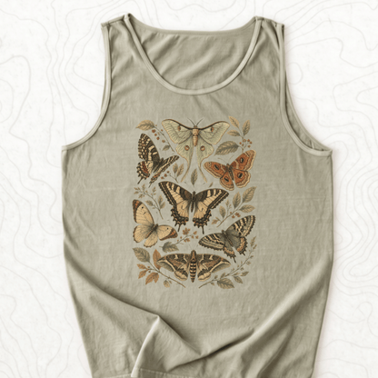 Vintage Butterflies Tank Top - Sandstone