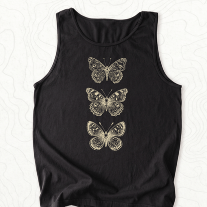 Vintage Butterflies Tank Top - Black