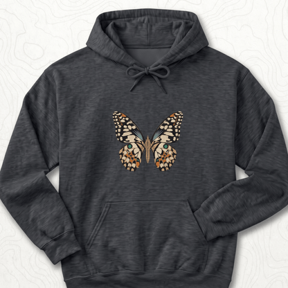 Vintage Butterfly Hoodie - Dark Heather