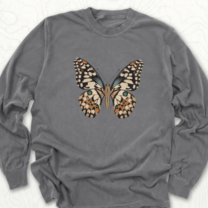 Vintage Butterfly LS T-shirt - Pepper