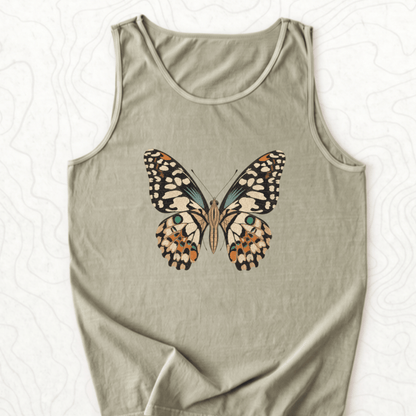 Vintage Butterfly Tank Top - Sandstone