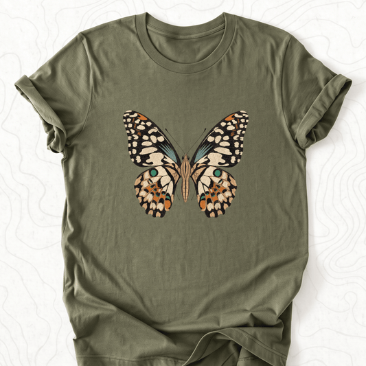 Vintage Butterfly Tee - Military Green