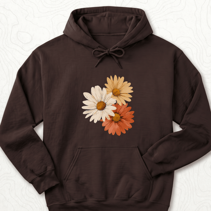 Vintage Daisy Trio Hoodie - Dark Chocolate