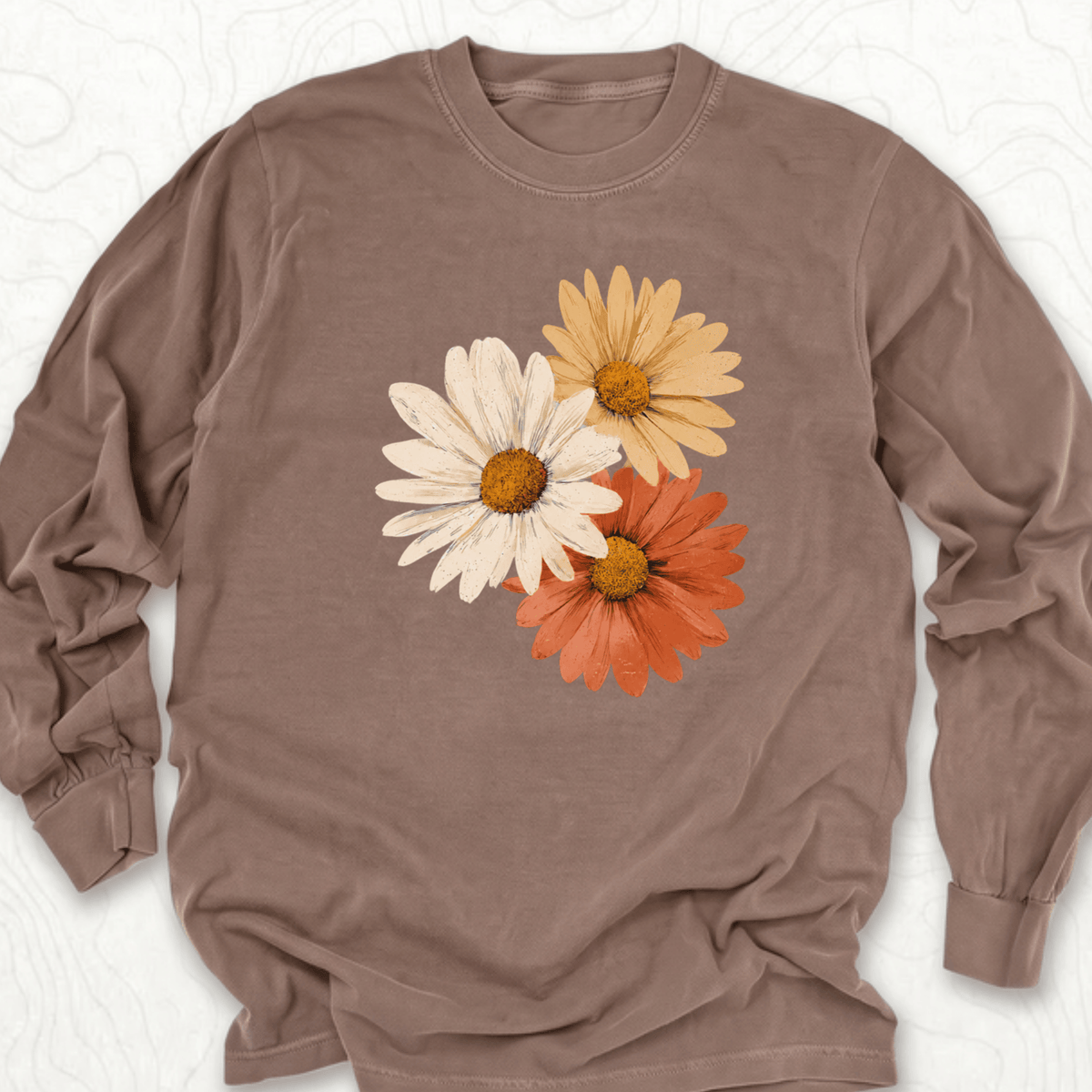 Vintage Daisy Trio LS T-shirt - Espresso