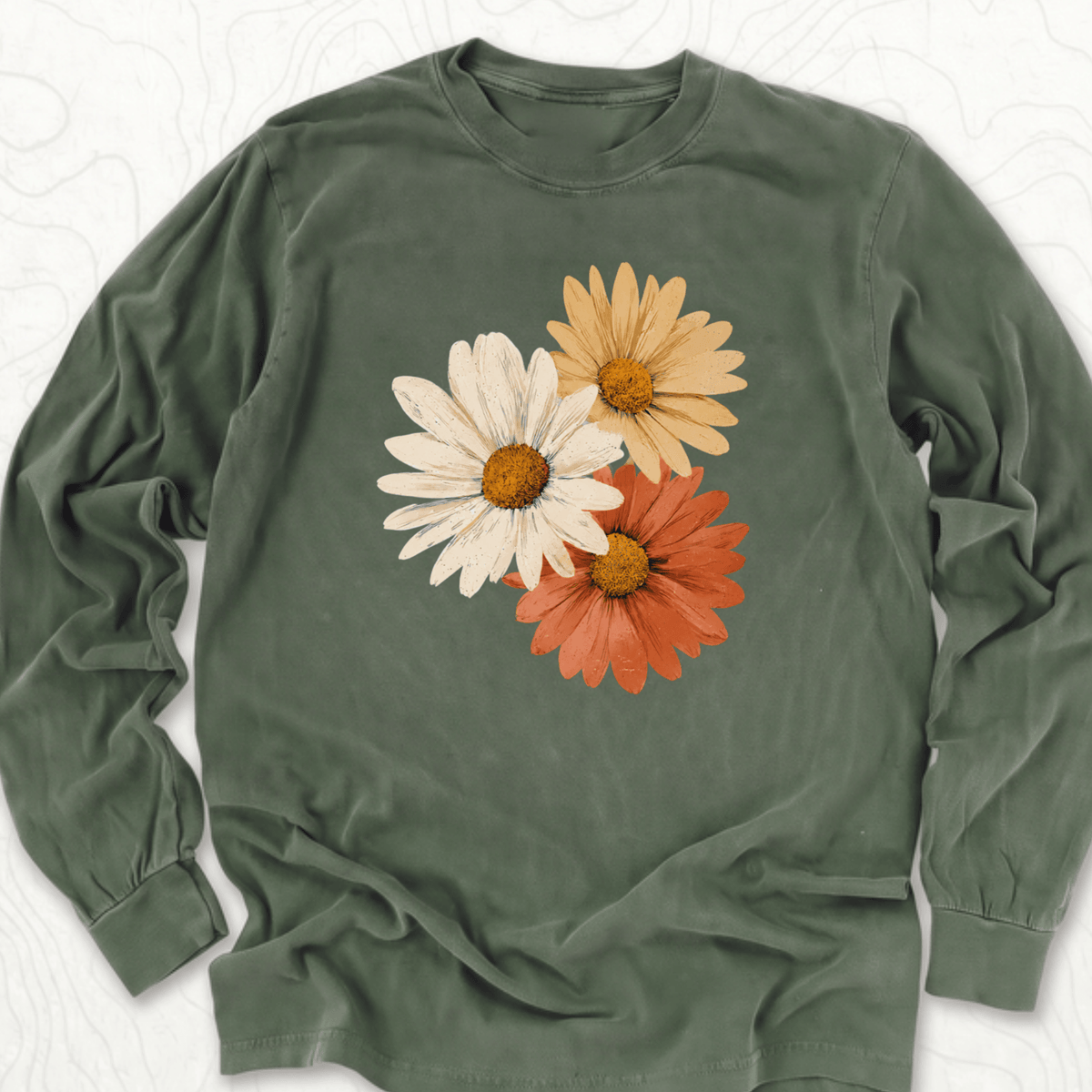 Vintage Daisy Trio LS T-shirt - Hemp