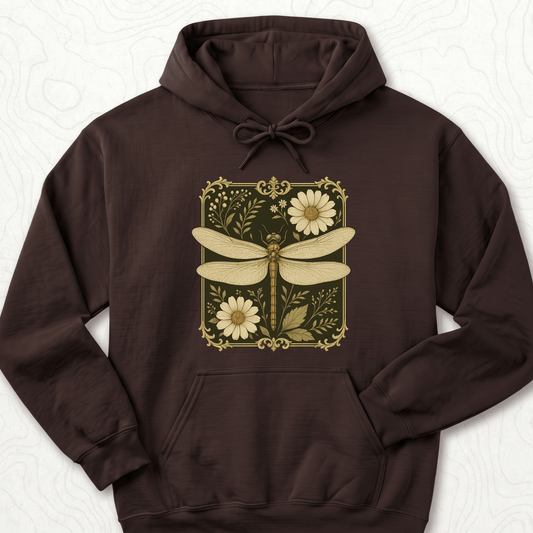 Vintage Dragonfly Hoodie - Dark Chocolate