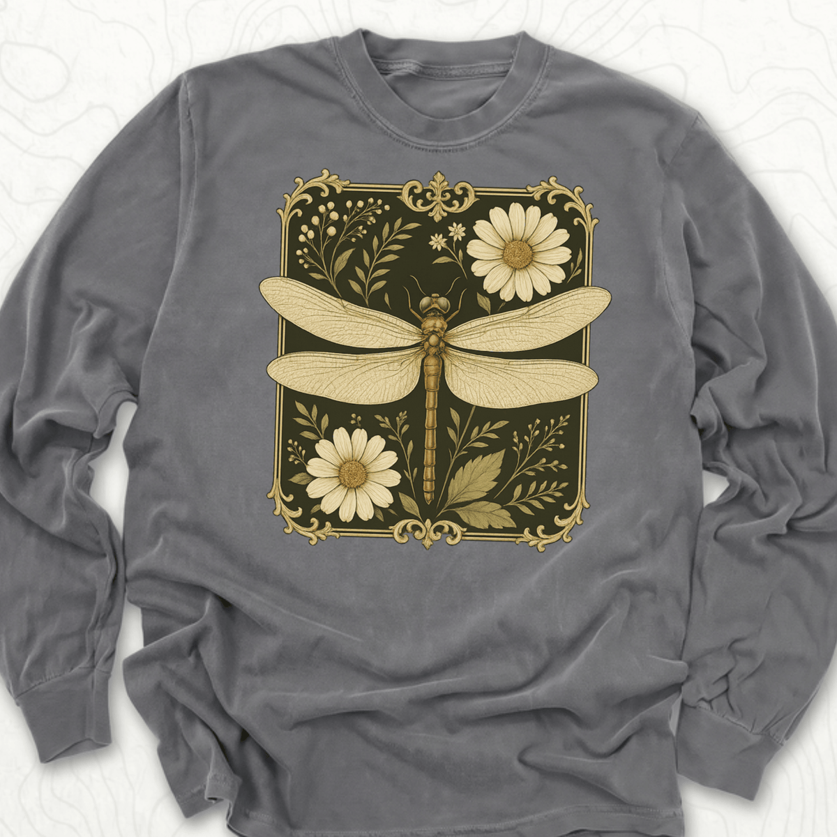 Vintage Dragonfly LS T-shirt - Pepper