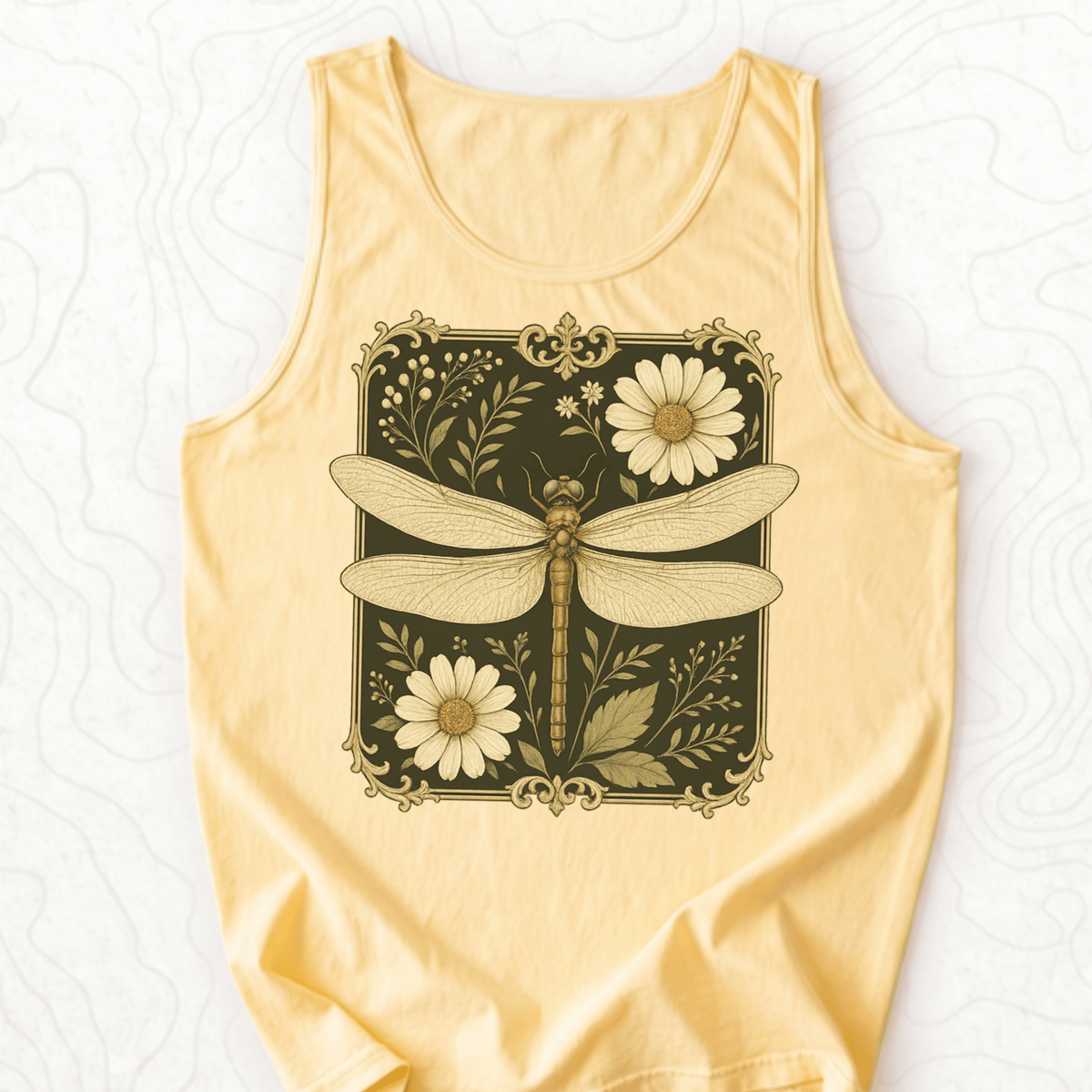 Vintage Dragonfly Tank Top - Butter